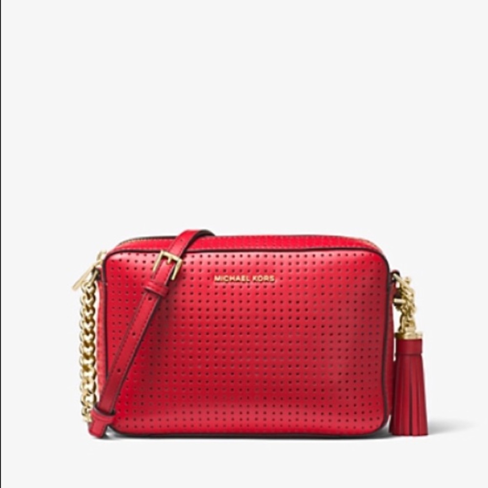 Michael Kors Ginny Perforated Leather Crossbody